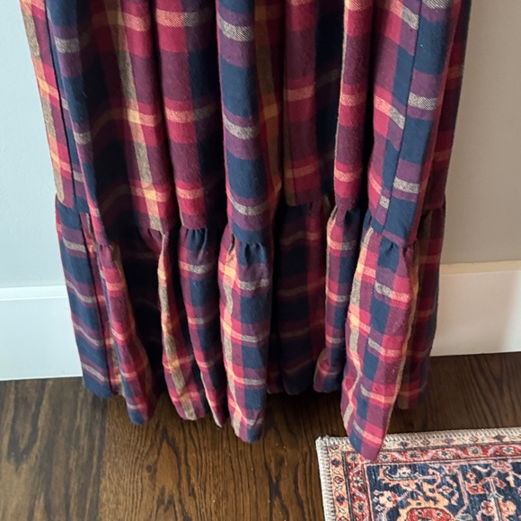 Aura Red and Blue Flannel Plaid Long Sleeve Maxi Dress - Picture 5 of 6